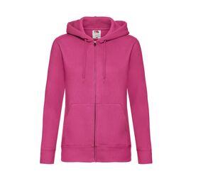 Fruit of the Loom SC375 - Premium 70/30 lady-fit hooded sweatshirt jacket Fuchsia