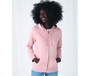 B&C BCW36B - Women's Organic Zipped Hoodie Soft Rose