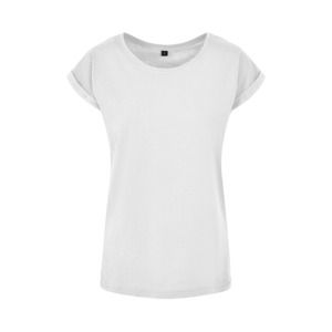 Build Your Brand BY021 - Ladies Extended Shoulder Tee White