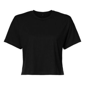 BUILD YOUR BRAND BY042 - T-shirt femme "cropped" Black