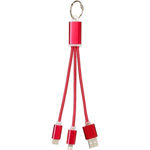 PF Concept 134961 - Metal 3-in-1 charging cable with keychain Red