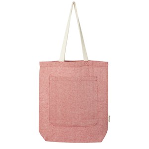 PF Concept 120643 - Pheebs 150 g/m² recycled cotton tote bag with front pocket 9L Heather Red