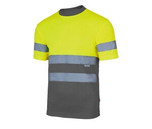 VELILLA V5506 - High visibility two-tone technical T-shirt Fluo Yellow/Grey