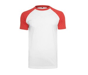 BUILD YOUR BRAND BY007 - T-shirt baseball White / Red